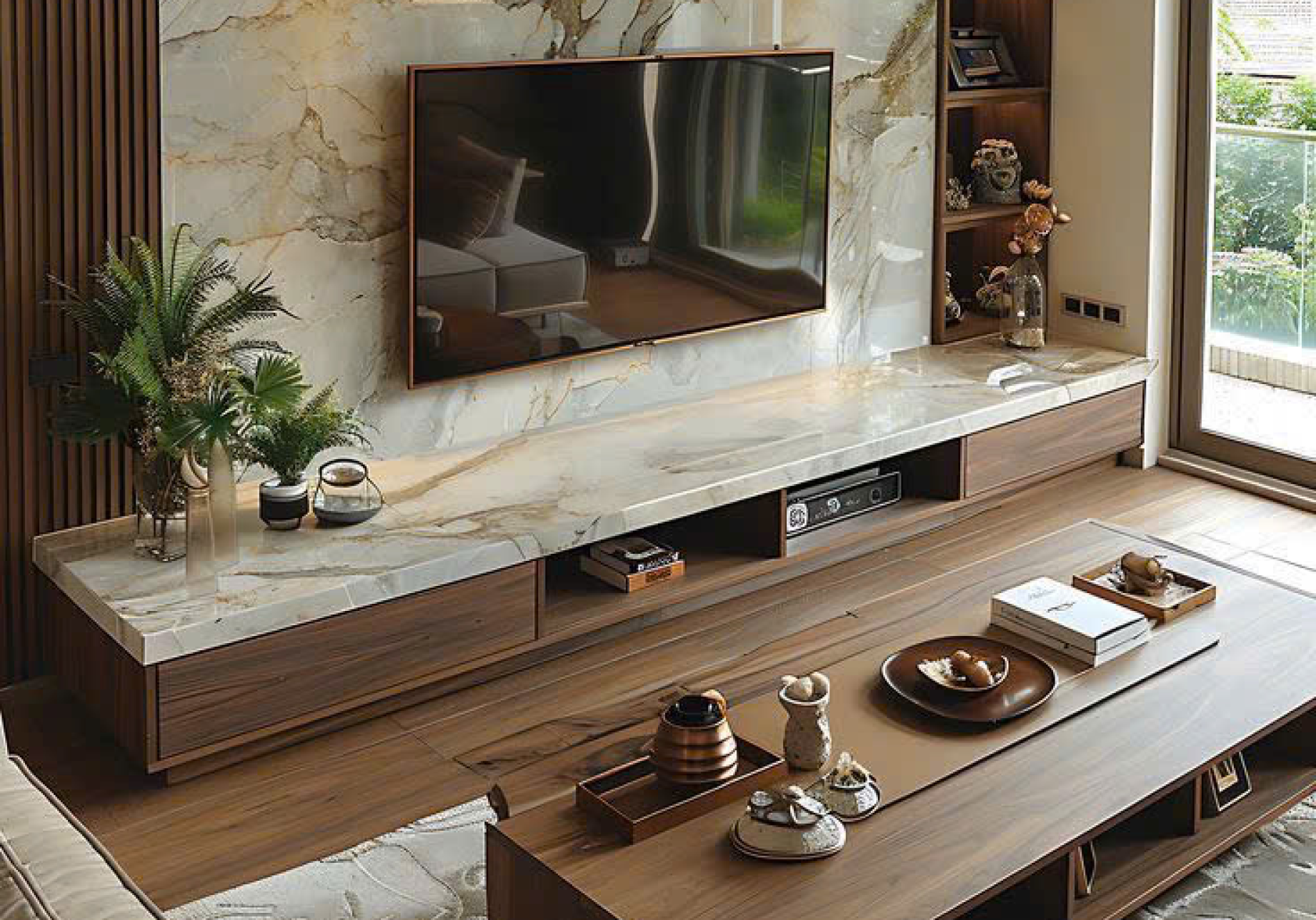 Tấm ốp tường vân đá phong cách 